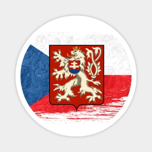 Czech Prague flag - grunge brick stone Magnet